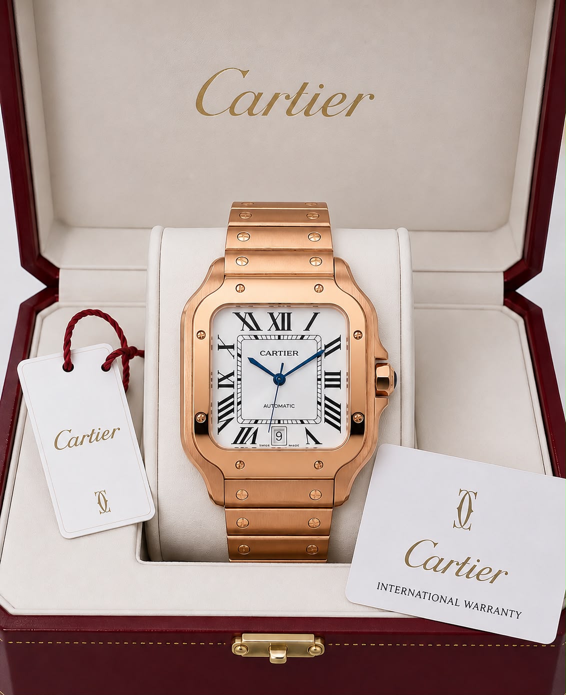 WhatsApp Image 2026-08-05 at 12.20.30 AM (1) Cartier Santos Rosegold White Dial Automatic - Image 1