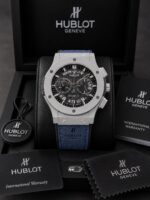 Hublot Big Bang Black Dial Blue Leather Chronograph - Image 2
