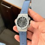 Hublot Big Bang Black Dial Blue Leather Chronograph