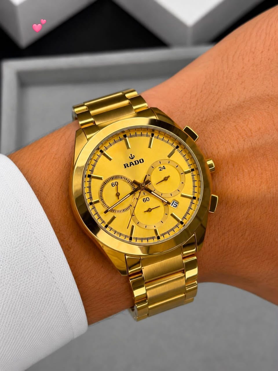 WhatsApp Image 2026-08-05 at 12.31.36 AM (2) Rado Chronograph Silver Gold Dial - Image 1