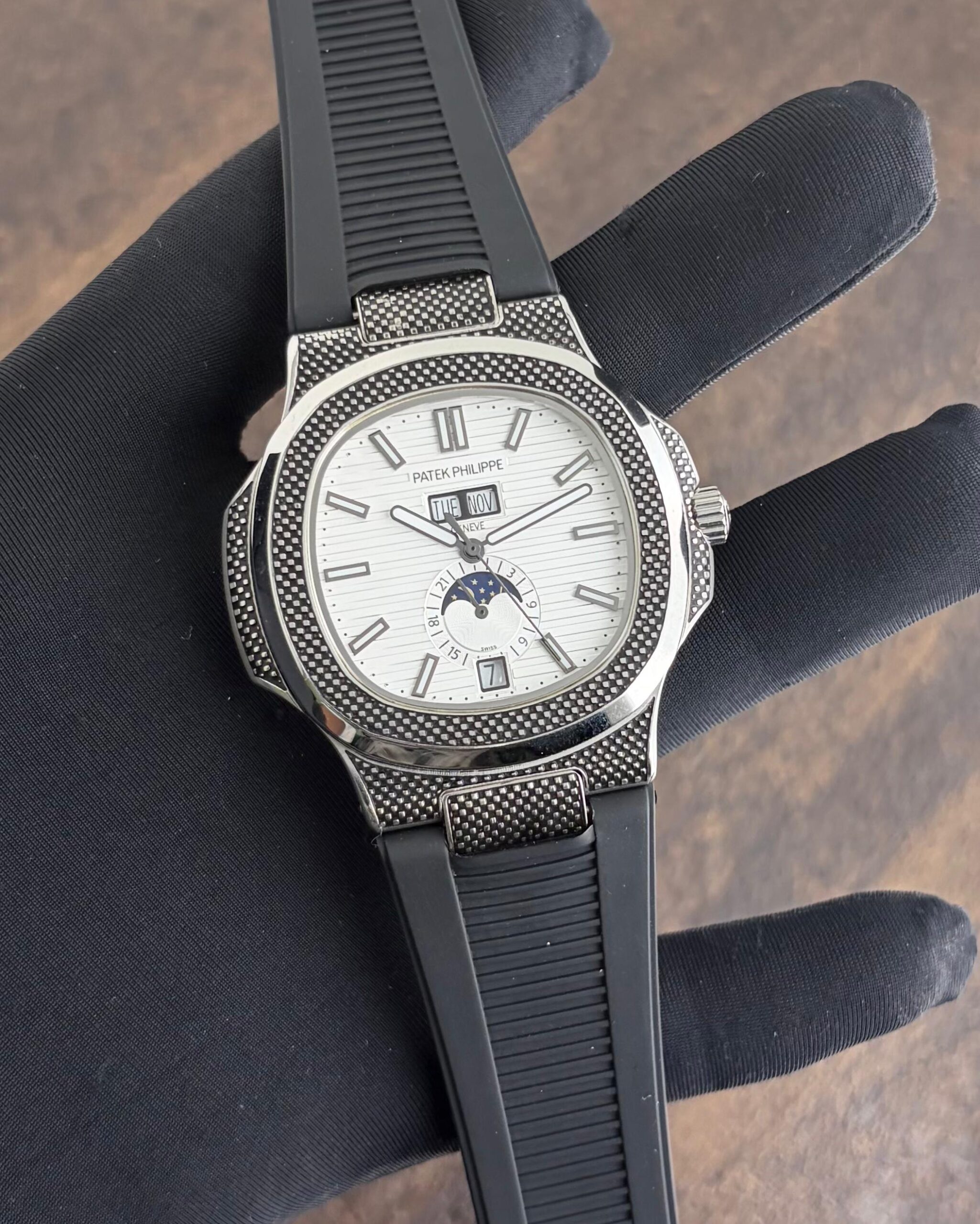 WhatsApp Image 2026-08-05 at 12.45.31 AM (2) Patek Philippe Nautilus Chronograph White Dial - Image 1