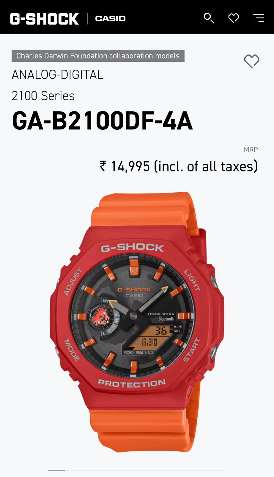 WhatsApp Image 2026-08-05 at 12.47.47 PM G Shock GA-2100 Analog-Digital Orange - Image 1