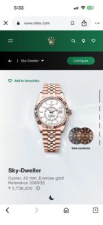 Rolex Sky-Dweller White Dial Rose Gold Automatic - Image 3