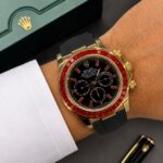 Rolex Daytona Style Red Gemstone Automatic