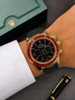 Rolex Daytona Style Red Gemstone Automatic