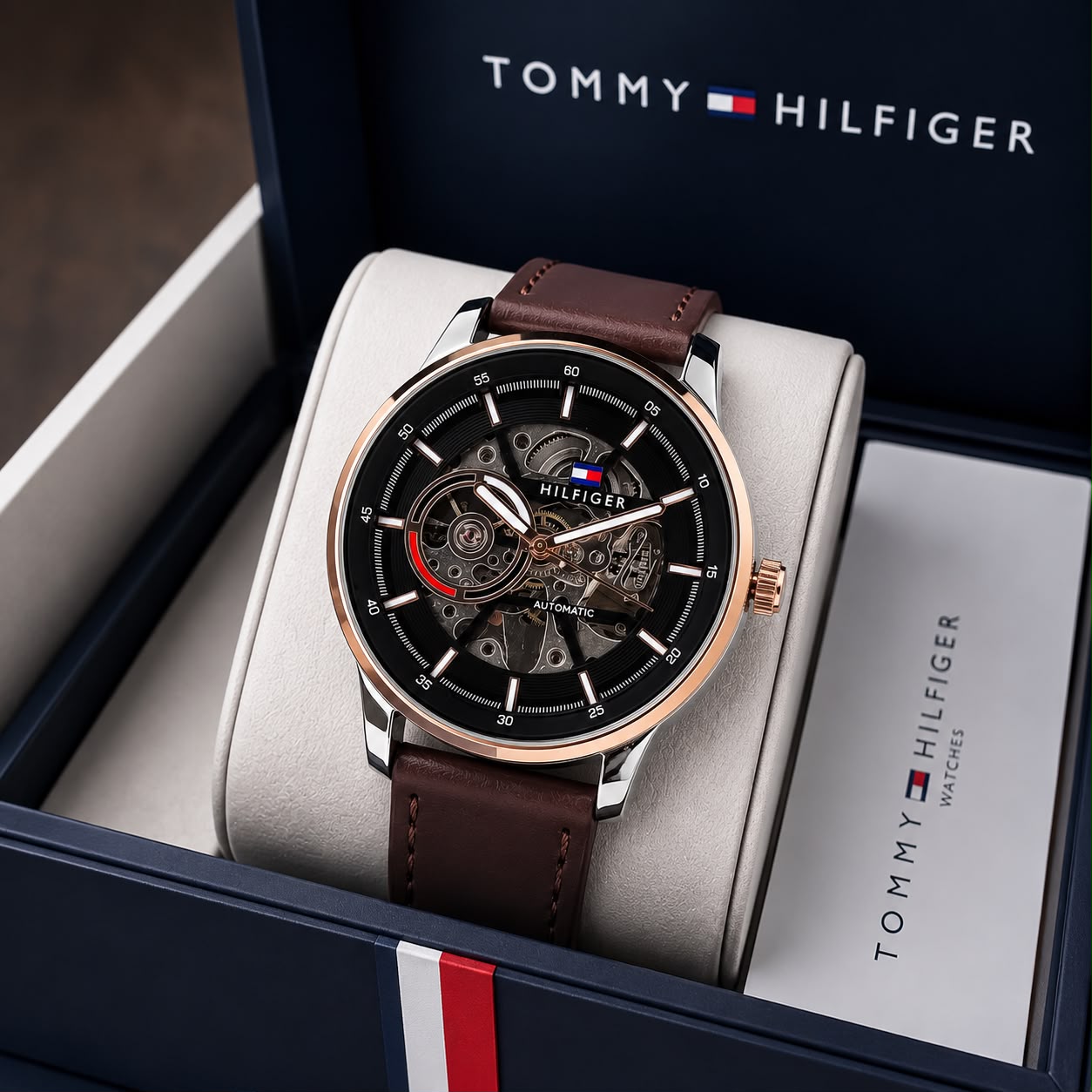 WhatsApp Image 2026-08-22 at 3.50.44 PM (2) Tommy Hilfiger Skeleton Automatic Rose Gold - Image 1