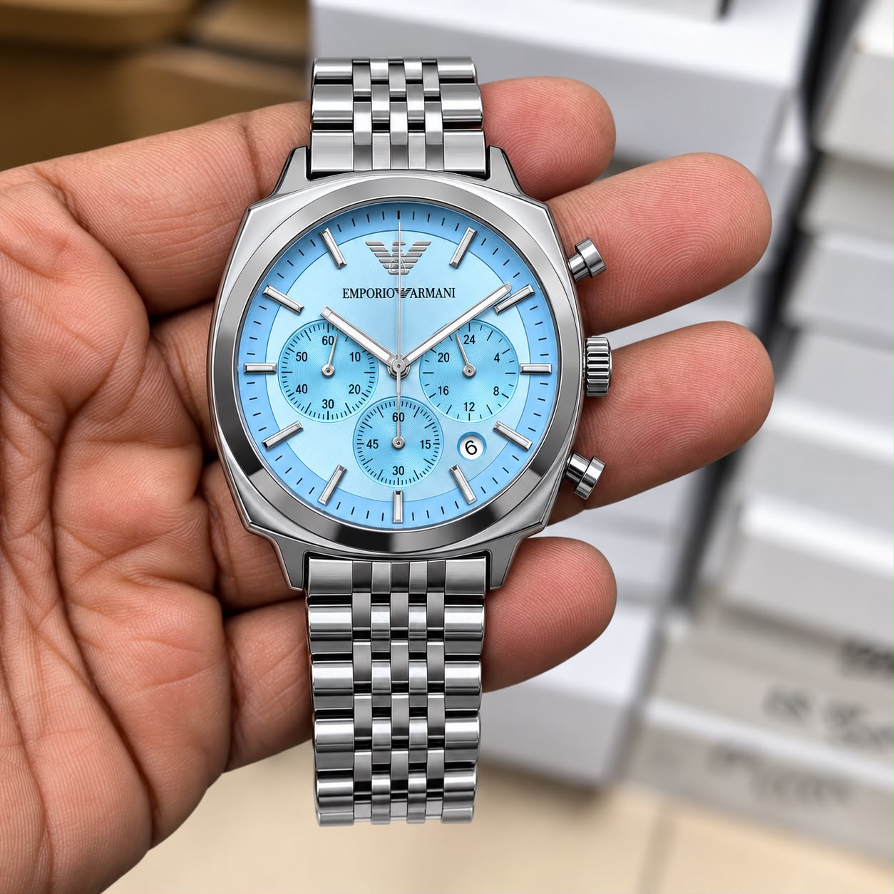 WhatsApp Image 2026-08-22 at 4.01.45 PM Emporio Armani Carlo Quartz Ice Blue Dial - Image 1