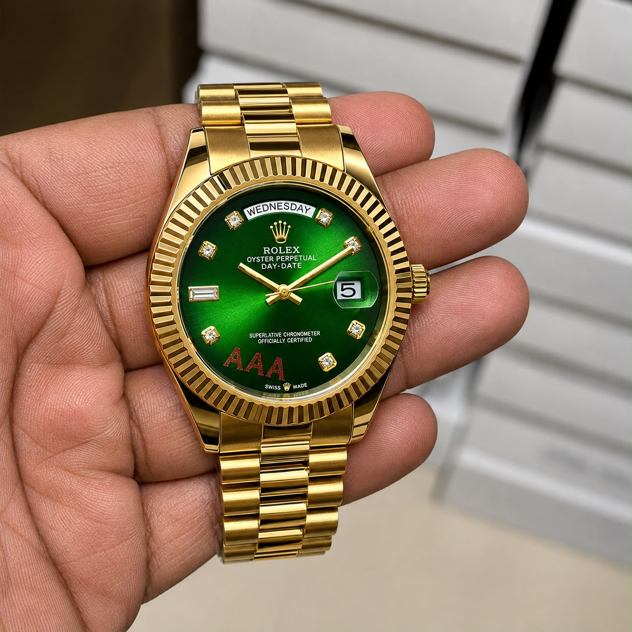 WhatsApp Image 2026-08-22 at 4.03.16 PM Rolex Oyster Perpetual Green Gold Day Date - Image 1