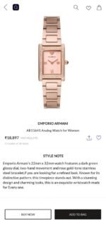Emporio Armani Genni Rectangular Rose Gold - Image 2