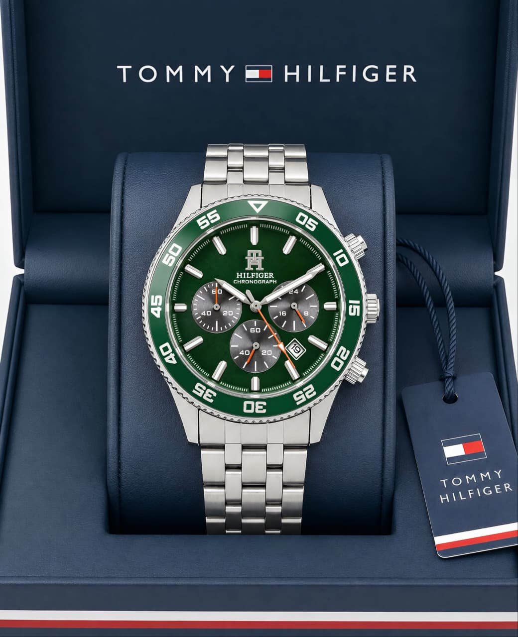 WhatsApp Image 2026-09-02 at 2.46.22 PM (1) Tommy Hilfiger Green Dial Sports Chronograph - Image 1