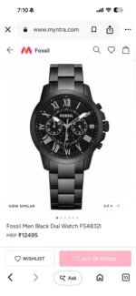 Fossil Black Roman Chronograph 43mm - Image 2