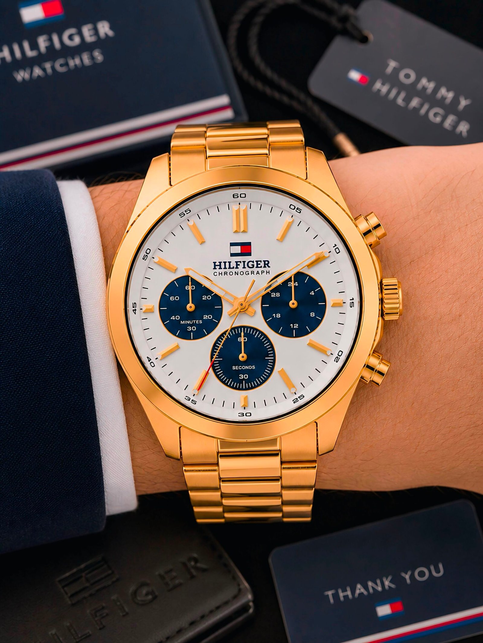 WhatsApp Image 2026-09-02 at 2.55.19 PM (1) Tommy Hilfiger Gold Chronograph 43MM - Image 1