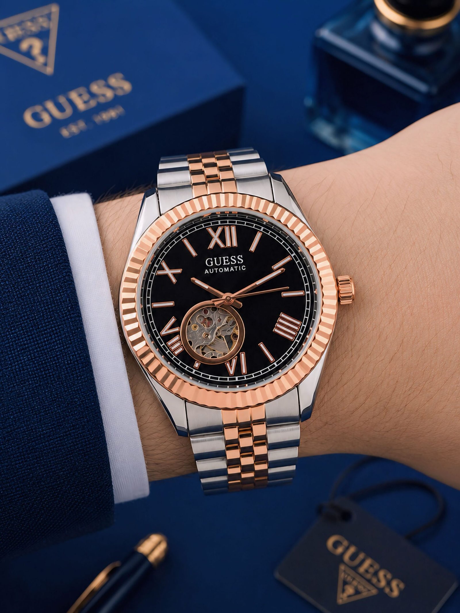 WhatsApp Image 2026-09-02 at 3.26.34 PM Guess Connoisseur Automatic Black Dial - Image 1