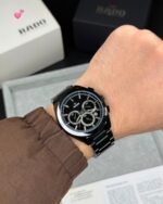 Rado Chronograph Black Gold Tone Chrono - Image 8