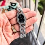 Swarovski Silver Crystal Black Dial