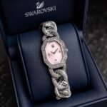 Swarovski Ladies Silver Crystal Pink Dial