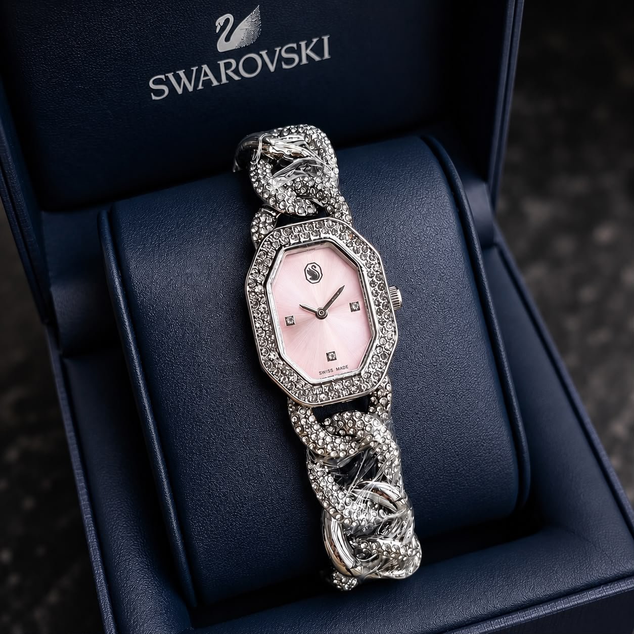 WhatsApp Image 2026-09-04 at 6.21.51 PM Swarovski Ladies Silver Crystal Pink Dial - Image 1