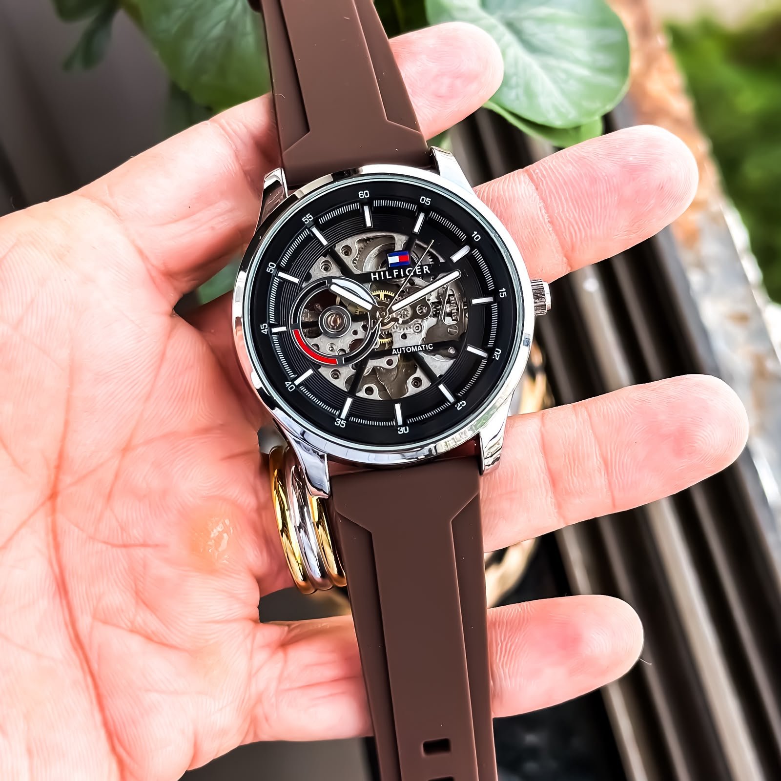 WhatsApp Image 2026-09-04 at 6.22.08 PM Tommy Hilfiger Skeleton Brown Black Dial Automatic - Image 1