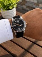 Longines Automatic Black Dial Rose Gold