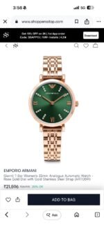 Emporio Armani Rose Gold Green Dial - Image 2