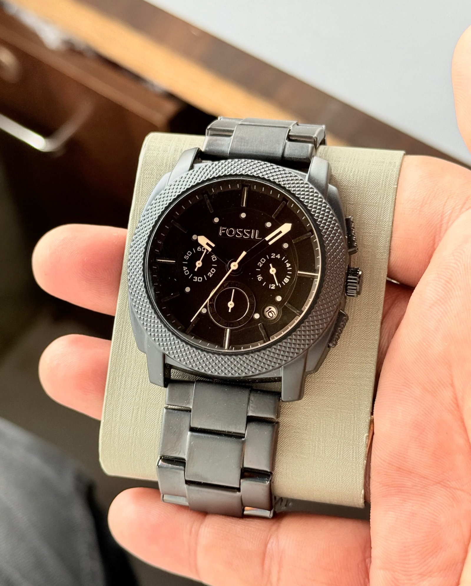 WhatsApp Image 2026-09-10 at 11.57.17 PM (1) Fossil Machine Black Chronograph - Image 1