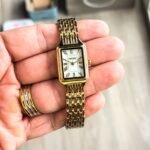 Fossil Raquel Rectangular Gold White Dial