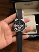 Longines Conquest White Black Dial Chronograph