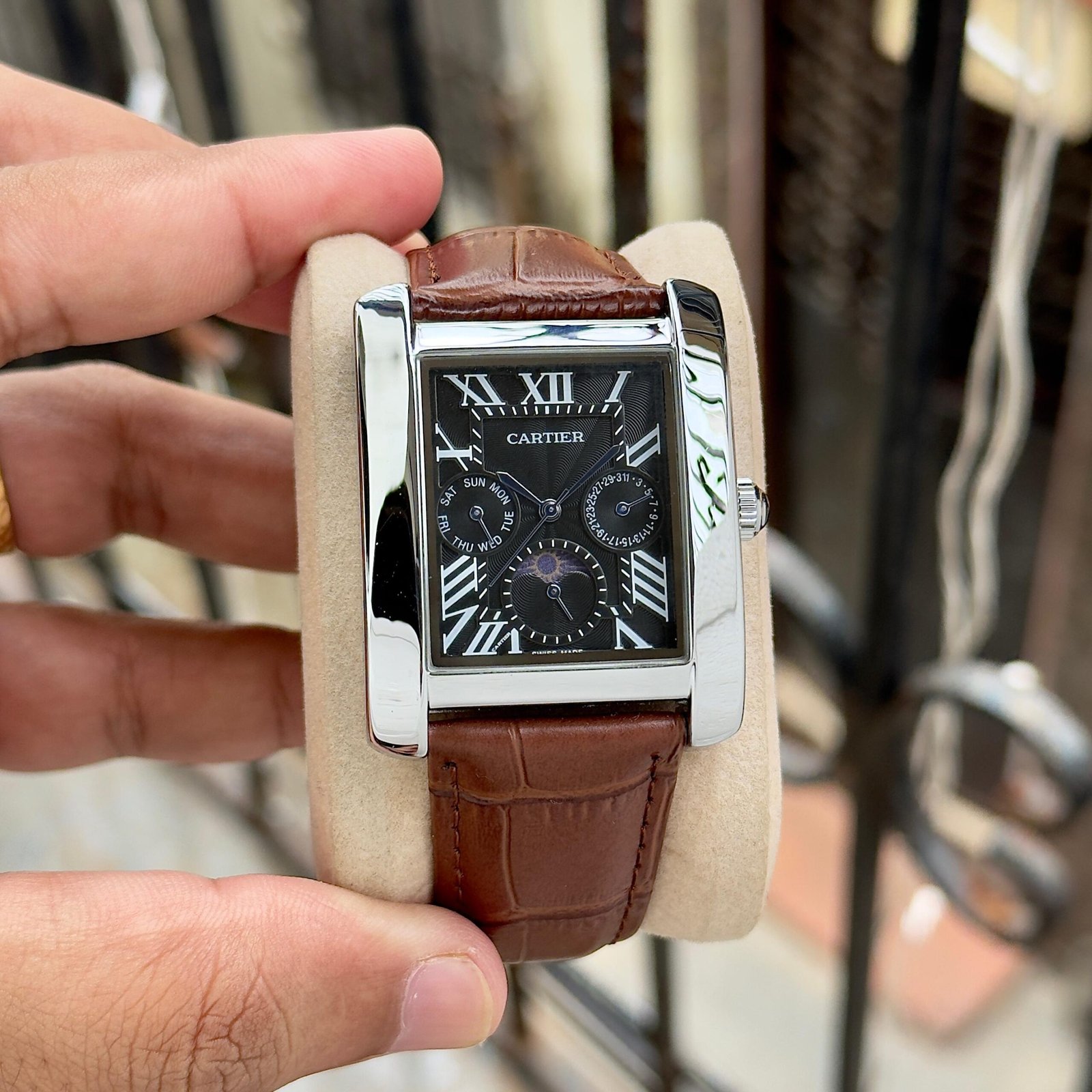 WhatsApp Image 2026-09-11 at 12.11.54 AM Cartier Tank Moonphase Black Dial - Image 1