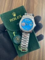 Rolex Day-Date Silver Blue Dial Automatic - Image 3