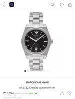 Emporio Armani 42MM Black Dial Silver - Image 6