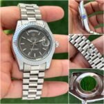 Rolex Oyster Perpetual Day-Date 43MM Silver Grey Dial - Image 3