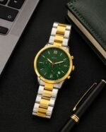 Fossil 44MM Green Dial Gold Bezel Chronograph - Image 3