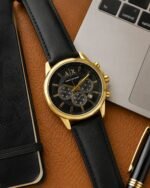 Armani Exchange Black Dial Gold Case - Image 2