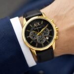 Armani Exchange Black Dial Gold Case