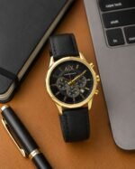 Armani Exchange Black Dial Gold Case - Image 4