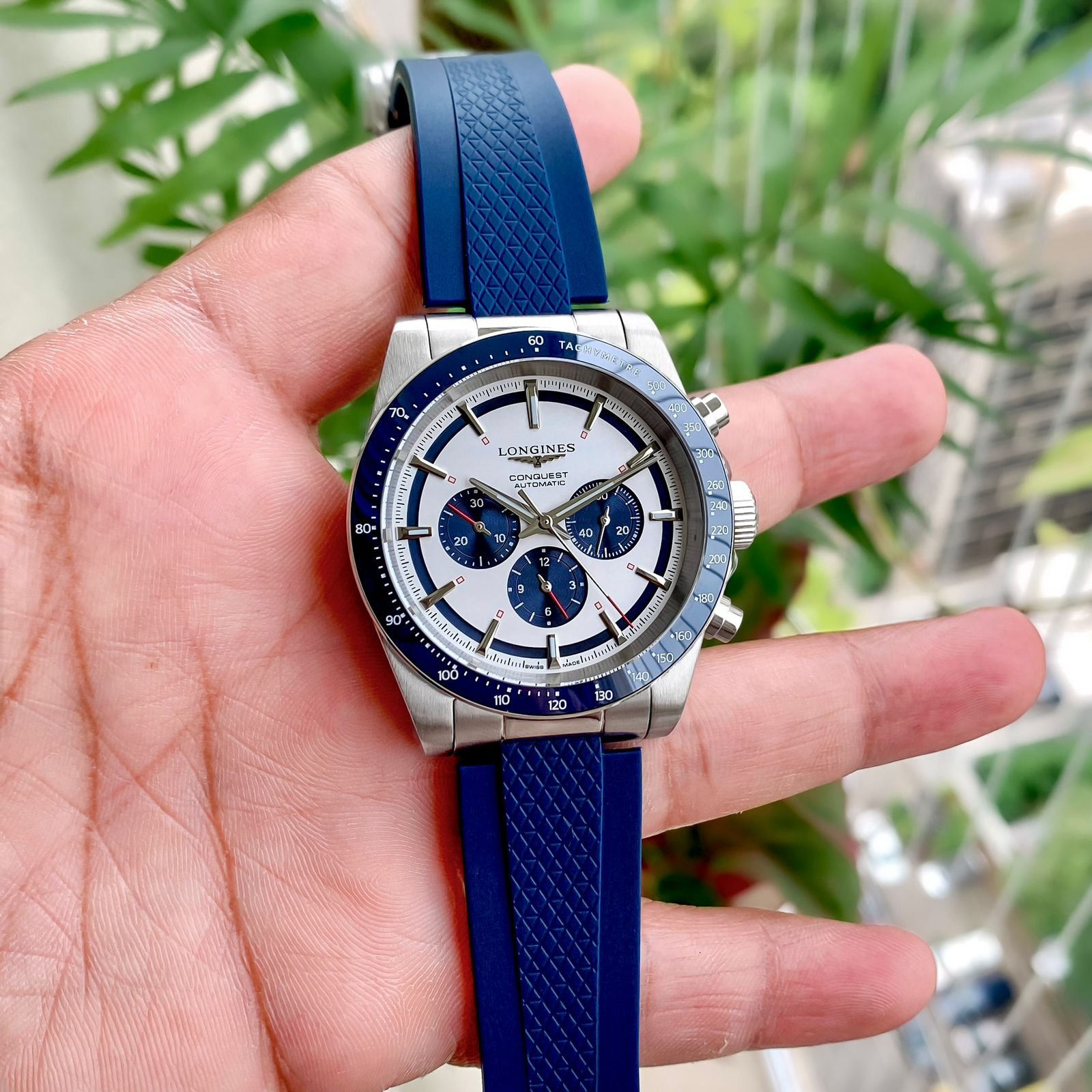 WhatsApp Image 2026-09-15 at 12.54.13 AM Longines Conquest Chronograph Blue White Dial - Image 1