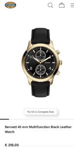 Fossil Chronograph Black Dial Golden - Image 3