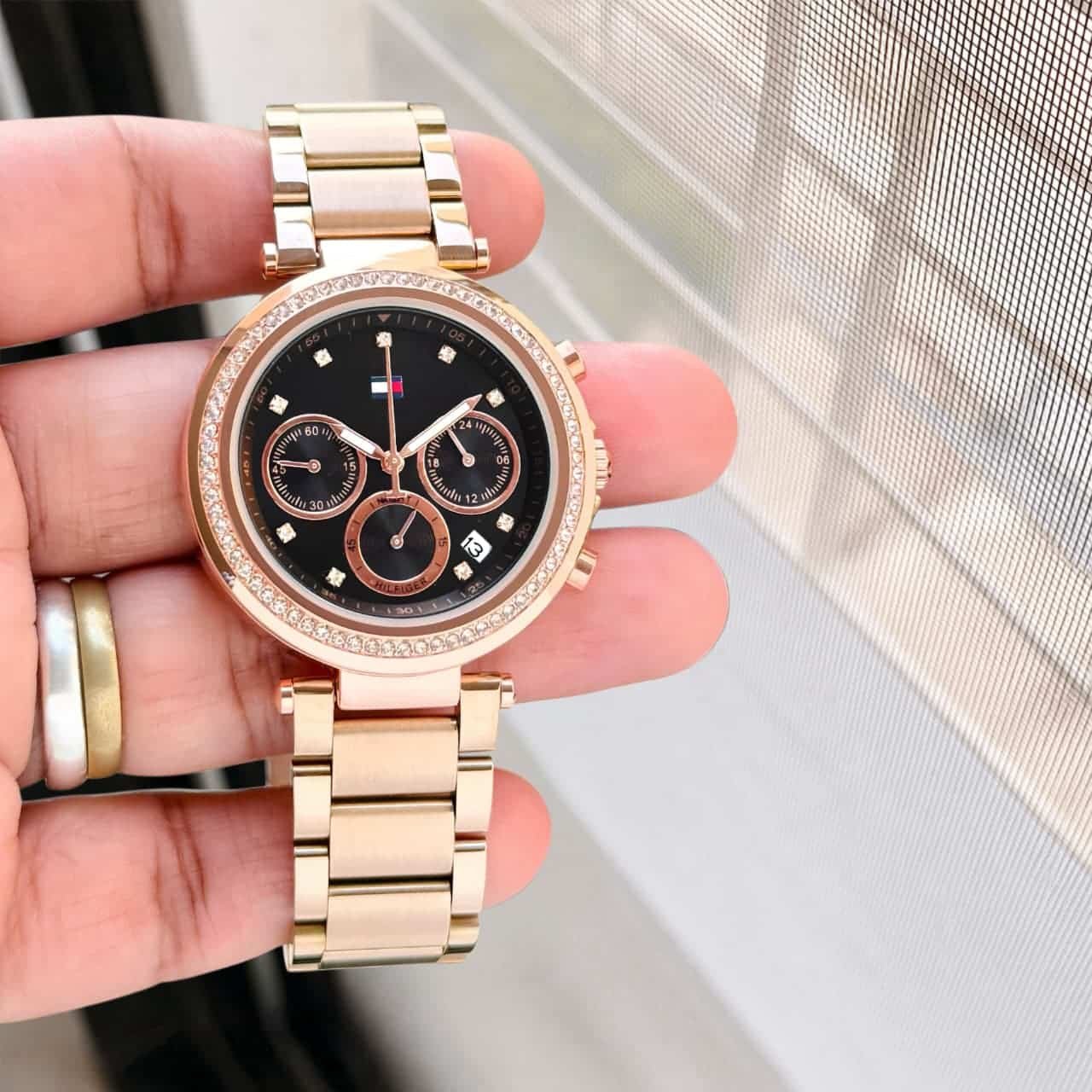 WhatsApp Image 2026-09-15 at 2.10.38 AM (1) Tommy Hilfiger 38MM Black Dial Rose Gold Chronograph - Image 1