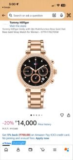 Tommy Hilfiger 38MM Black Dial Rose Gold Chronograph - Image 2
