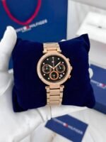 Tommy Hilfiger 38MM Black Dial Rose Gold Chronograph - Image 4