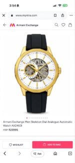 Armani Exchange Modern Automatic Skeleton Gold Black - Image 2