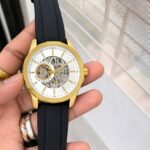 Armani Exchange Modern Automatic Skeleton Gold Black - Image 4