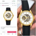 Armani Exchange Modern Automatic Skeleton Gold Black - Image 5