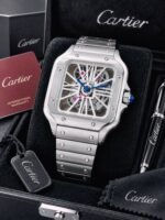 Cartier Santos Skeleton 43MM White Dial Quartz - Image 3
