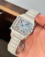 Cartier Santos Skeleton 43MM White Dial Quartz - Image 4