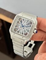 Cartier Santos Skeleton 43MM White Dial Quartz - Image 6