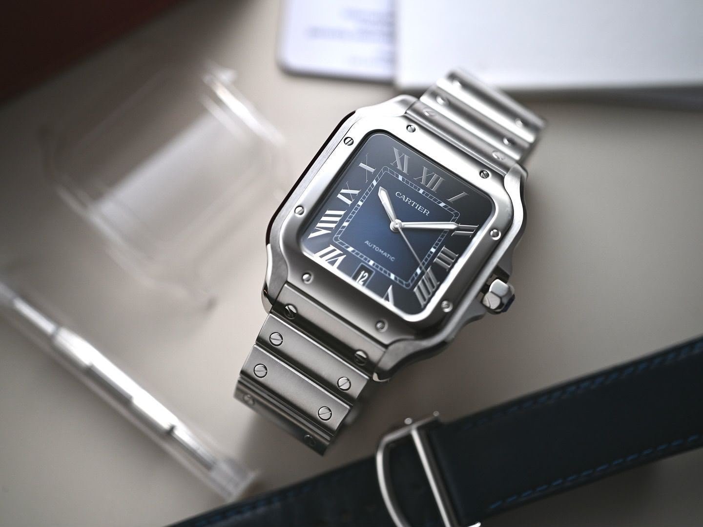 WhatsApp Image 2026-09-15 at 2.17.08 AM Cartier Santos 43MM Blue Roman Dial Automatic - Image 1