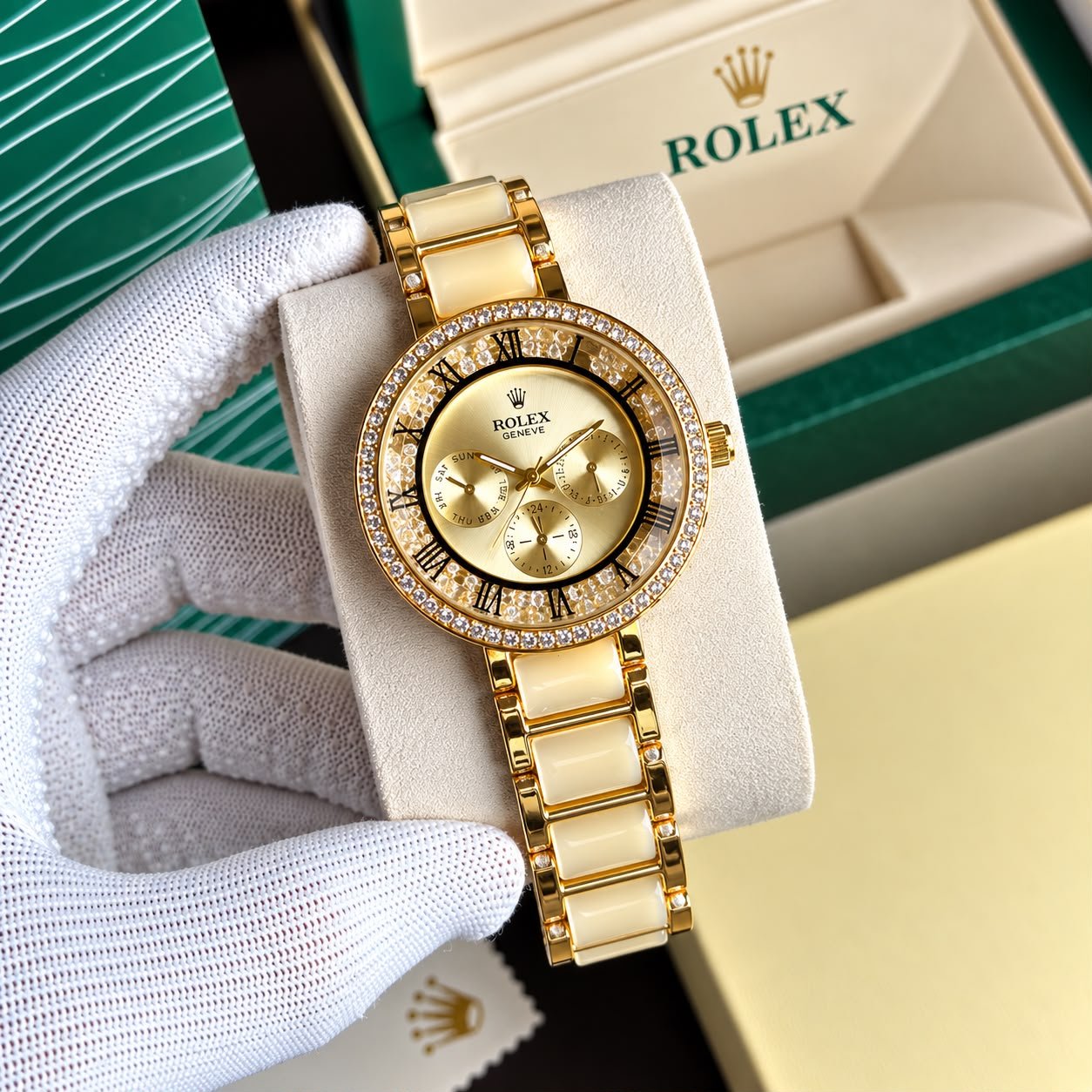 WhatsApp Image 2026-09-16 at 8.30.49 PM Rolex Diamond Gold Dial - Image 1