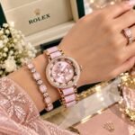 Rolex Ladies Diamond Rose Gold Pink Dial - Image 2