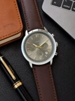 Fossil Silver Case Yellow Dial Chronograph - Image 2